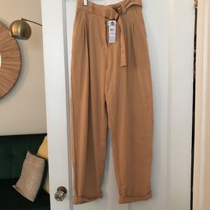 Camel straight leg pant